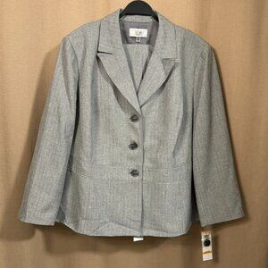 Le Suit Women's 2 Piece Suit Pants & Blazer Heather Gray 24W